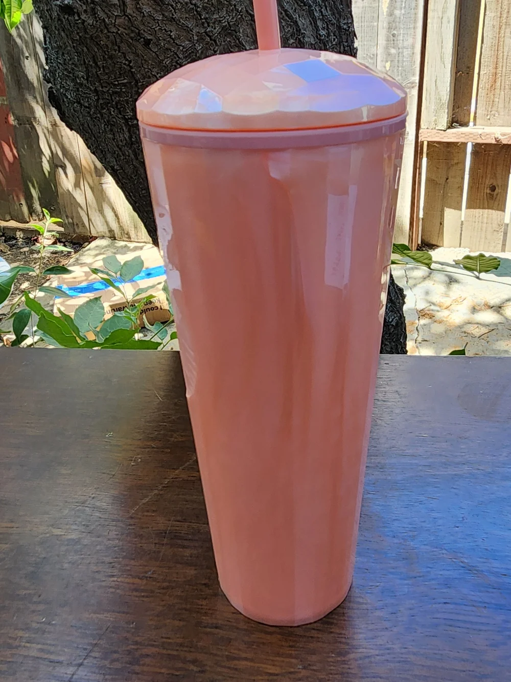 NWT Starbucks Summer 2021 Peach Pearl Kaleidoscope Dome Tumbler Venti 24oz